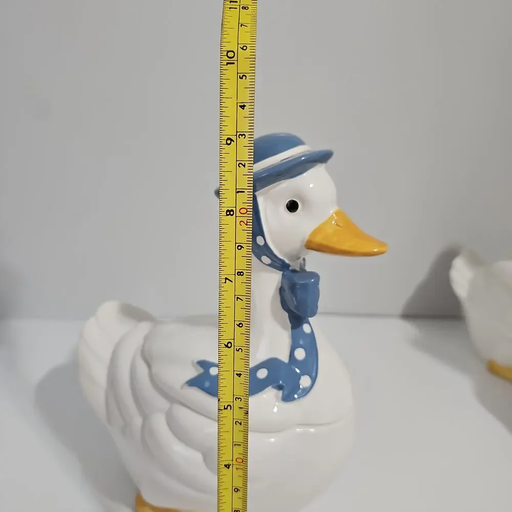 Vintage Mother Goose Ceramic Cookie Jar Canister Blue Ribbon Cottagecore
